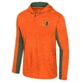 thumbnail image 2 of Men's Colosseum Orange Miami Hurricanes Always Sunny Quarter-Zip Hoodie, 2 of 3