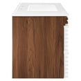thumbnail image 4 of Wall Mount Sink Vanity Cabinet, White Walnut, Wood, Mid Century Hotel Bedroom Bathroom, Modern Contemporary HB33379, 4 of 9