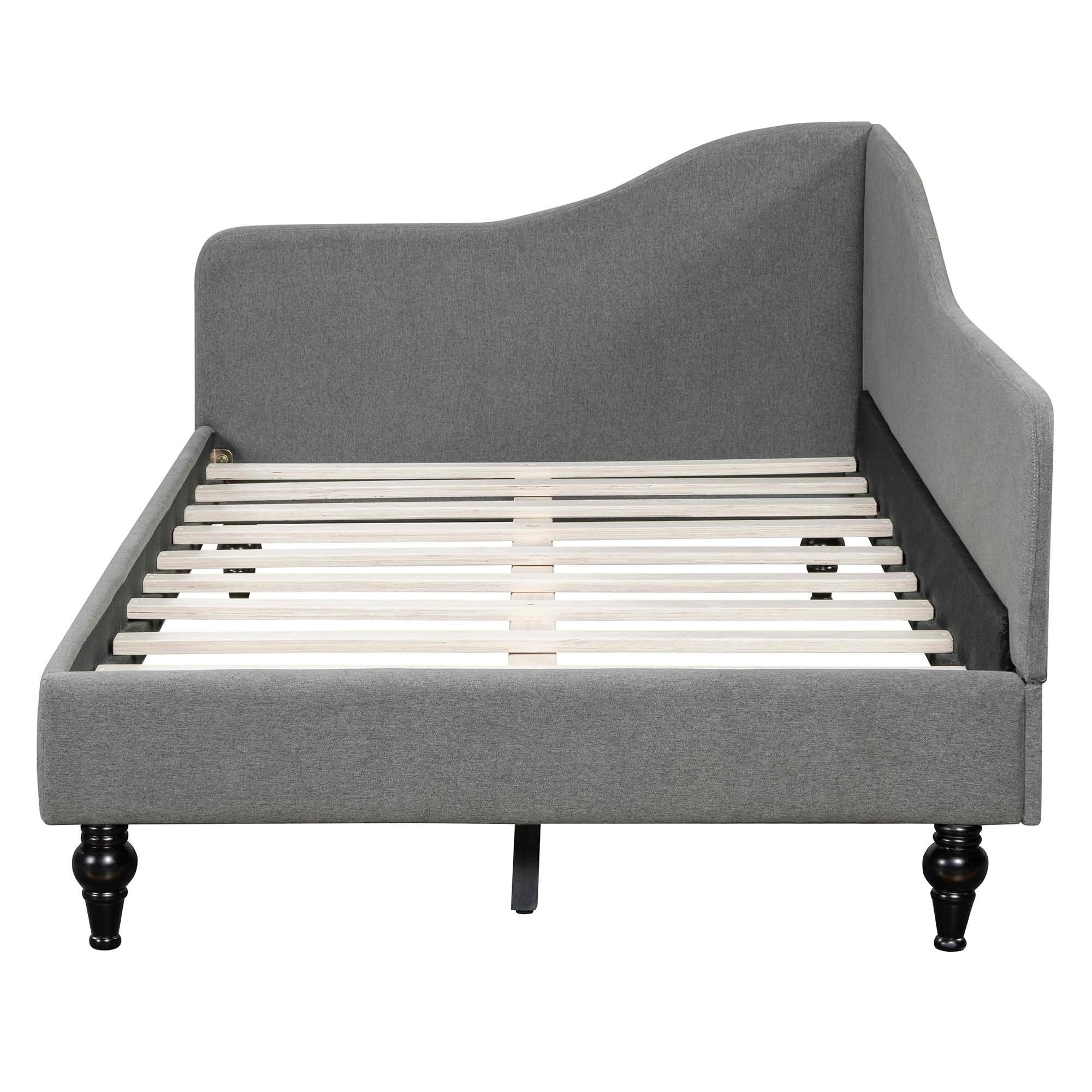 MAYEERTY L-Shaped Semi-Enclosed Daybed with Solid Wood Legs, Twin/Full Size Available