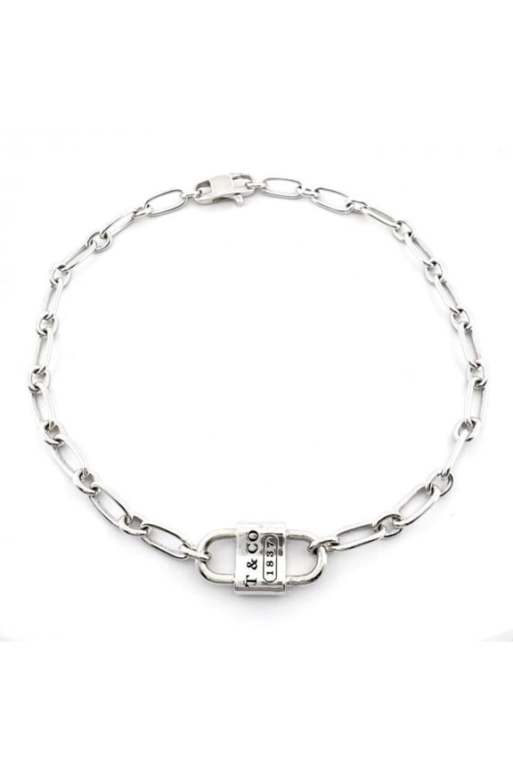 Pre-Owned Tiffany & Co. 1837 Small Double Lock Bracelet, 7.4g, Ag925 Silver