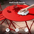 thumbnail image 5 of KAMEROUT 3-Piece Folding Bistro Set with 2 Chairs and 1 Table for Patio, Yard, Red, 5 of 6