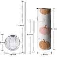 thumbnail image 5 of 20oz Fall Pumpkins Pattern Skinny Tumblers Stainless Steel Tumbler with Lid and Straw,Vacuum Insulated Double Wall Travel Tumbler Cups with Cleaning Brush for Coffee,Tea, 5 of 6