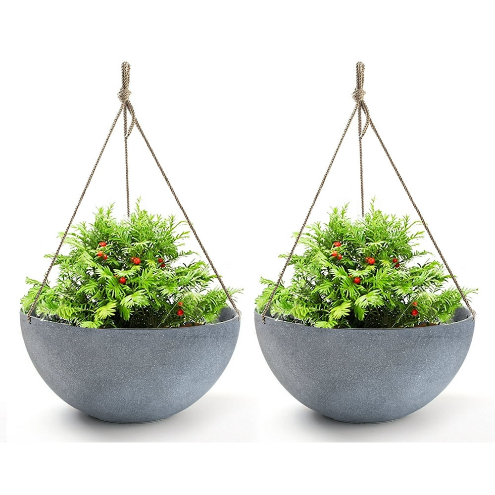 Hanging Planters Large 13.8" Outdoor Round Flower Plant Pots with Drain