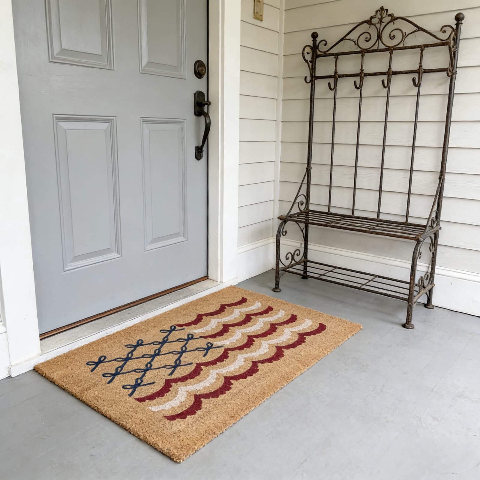 Mat Outdoor Red Blue White 250th Anniversary Welcome Rug Patriotic Doormat Independence Day Indoor Entrance Outside Door Front Decor 23.62x35.43IN