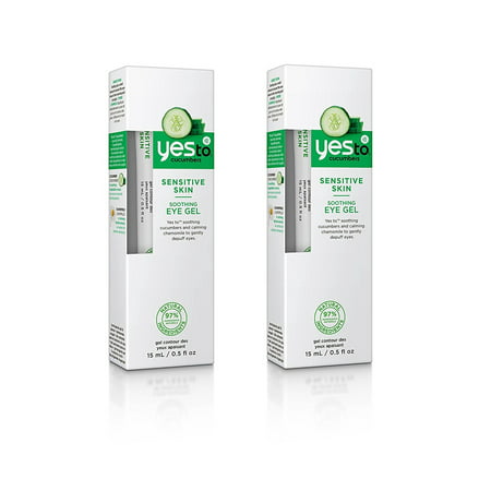 Yes To Cucumbers Sensitive Skin Soothing Eye Gel, 0.5 Oz (Pack of 2) + Makeup Blender