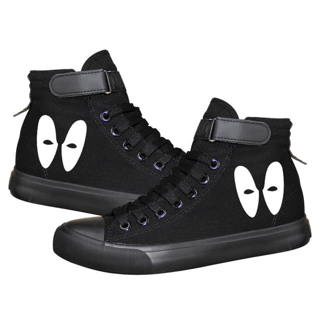Zapatos de lona con diseño periférico de anime de la película Marvel Deadpool, zapatos casuales altos antideslizantes atractivos y personalizados