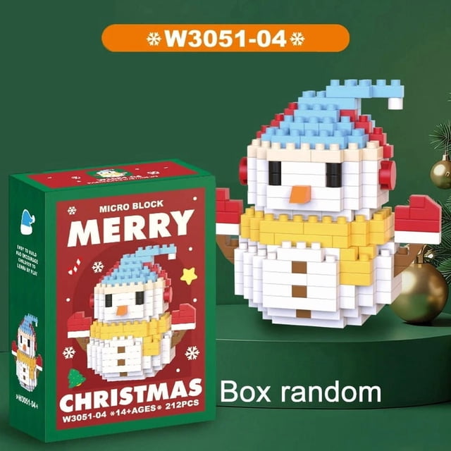 Christmas Micro Building Blocks Set, Santa Claus and Reindeer DIY Puzzle Assembly Bricks, Festive Table Decoration Ornament, Educational Creative Christmas Gift for Kids