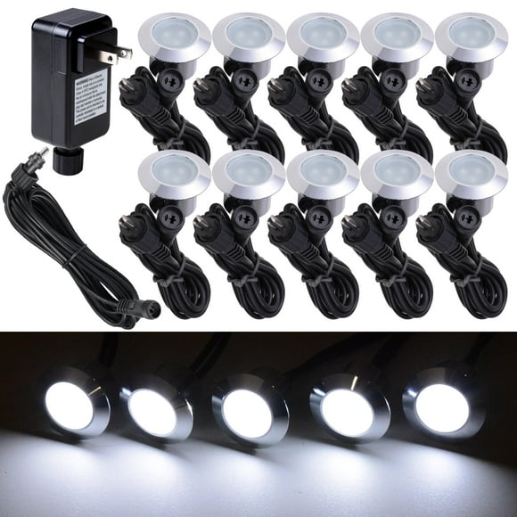 Yescom 10x LED Deck Lights Decor Indoor Outdoor Garden Mall Romantic Step Stair Cool White Lamp IP65