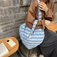 thumbnail image 5 of Bolso de hombro de lona 2024, nueva versión coreana, de moda, sencillo, para mujeres de Internet, bolso de mano para llevar al trabajo, 5 of 5