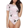 thumbnail image 2 of Goofa Cute Panda Printed Women Rash Guard Short Sleeve,Tummy control Swimsuit Surfing Swimsuit Bathing Suit One Piece Swimsuit UPF 50-, 2 of 9