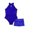 thumbnail image 6 of iiniim Leotards for Girls Gymnastics with Shorts 2Pcs Gymnastics Unitard Fitness Bodysuit Jumpsuit Royal Blue 6, 6 of 7
