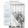 thumbnail image 2 of No Hook Cloth Fabric Shower Curtain with Snap in Liner, Dinosaurs Girl Waterproof Shower Curtains Set with See Through Top Window, Gray Funny Cartoon Animals Forest Bath Curtains Shower 72"x78", 2 of 6