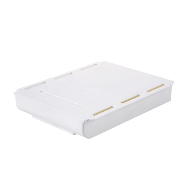 Naiovety Organizador de cajones multifuncional de plástico para debajo del escritorio, elegante y fácil de instalar organizado Almacenamiento y organización del hogar blanco S