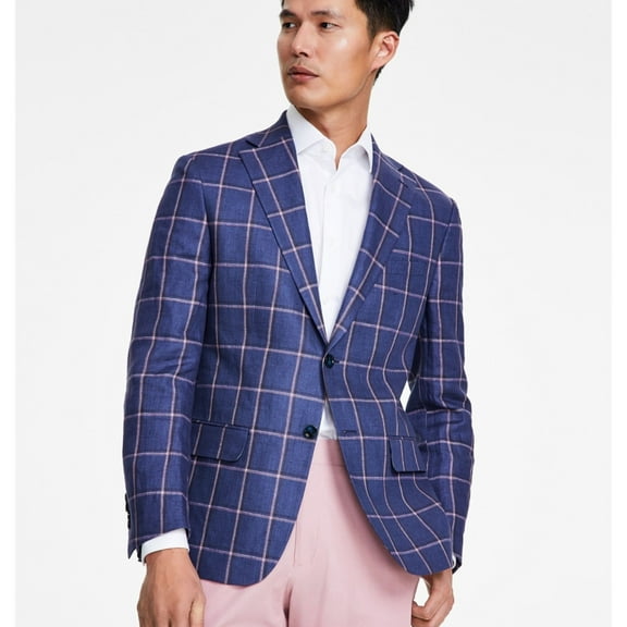 Tallia Mens Plaid Coat, Multicoloured, 40 Regular