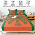 thumbnail image 5 of Twin Sze Fitted Sheet Set - Orange Green Palm Tree 2 Piece Bedding Sets 16" Deep Pocket Fitted Sheet with 1 Pillowcase, Summer Beach Coastal Modern Art Brushed Microfiber Hotel Luxury Bed Sheets, 5 of 9