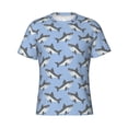 thumbnail image 4 of Vsdgher Party Shark Cute Print Men's Dry Fit Mesh Athletic Shirts Moisture Wicking Tennis T-Shirt Tops, 4 of 9