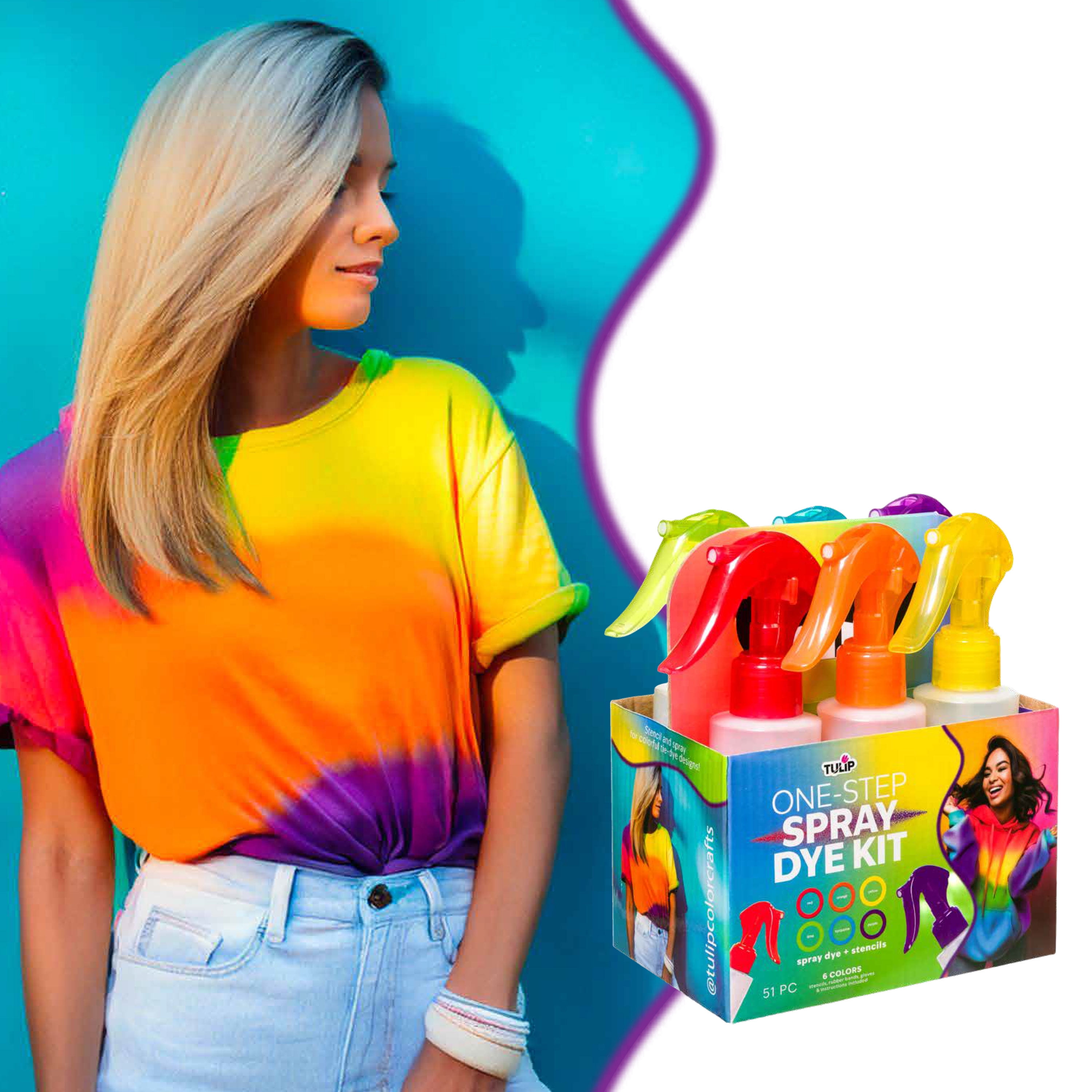 Tulip Spray Tie-Dye Kit for Shirts, 7 Individual Colors in Single