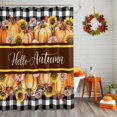 thumbnail image 2 of Hello Fall Pumpkin Shower Curtains for Bathroom, Sunflower Daisy Waterproof Fabric Shower Curtain for Bathroom Bathtub Decoration, Machine Washable, 72"x72", 2 of 9