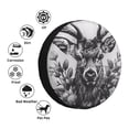 thumbnail image 4 of Salouo Monochrome Deer Floral Print Spare Tire Cover 14-17 inch Spare Tire Protector Universal Tough Tire Wheel Cover for Trailer SUV and Truck-16 inch, 4 of 6