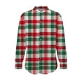 thumbnail image 5 of Trikvn Christmas Plaid Blouses for Women Classic Green Red Flannel Button up Shirt Lapel Collar Colorblock Buffalo Plaids Shacket Daily Chic S-3XL, 5 of 6