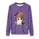 thumbnail image 3 of Ailaofu Women's Halloween Printed Round Neck Casual Sports Long Sleeve Sweatshirt Top Sweatshirt Loose Soft Long Sleeve Pullover Tops, 3 of 6