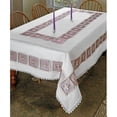 thumbnail image 2 of Emerald Tablecloths With Cutwork And Embroidered Roses Design 70" X 120" - In Ivory, 2 of 2