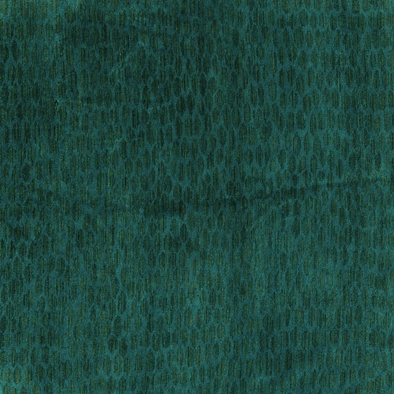 Ahgly Company Machine Washable Indoor Square Abstract Turquoise Blue Modern Area Rugs, 7' Square