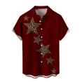 thumbnail image 4 of Yopmin Mens Leopard Print Shirt Leopard Star Button Down Casual Shirt Short Sleeve Holiday Clothes for Daily Wear, 4 of 8