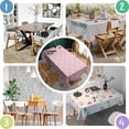 thumbnail image 4 of Pink Cartoon Unicorn Star Pattern Rectangle Tablecloth 60"x84",Waterproof Polyester Rectangle Table Cloth, Wipeable Spillproof Polyester Tablecloth for Dining, Camping, Indoor and Outdoor, 4 of 5