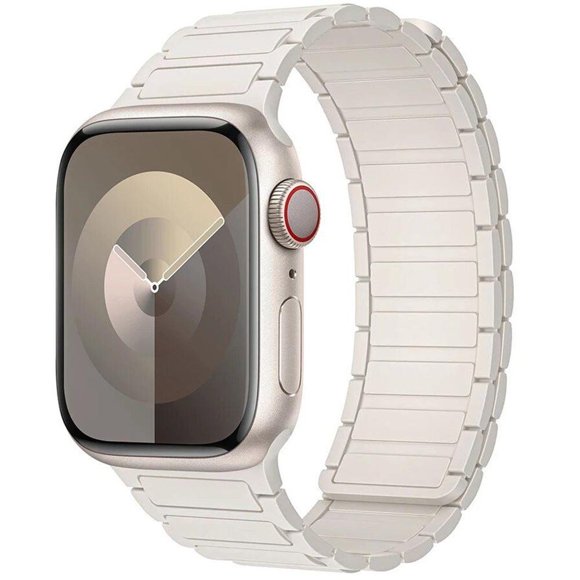 QJUHUNG Silicone Magnetic Link Band Compatible with  Watch Bands 45mm 44mm 42mm 49mm 41mm 40mm 38mm  Thin Silicone Link Loop Magnet Wristband Replacement iWatch SE Ultra Series 9 8 7 6 5