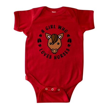 

Inktastic A Girl Who Loves Horses Gift Baby Boy or Baby Girl Bodysuit