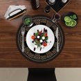 thumbnail image 2 of Black Boho Round Placemats Set of 2 Bohemain Linen Double-Sided Dining Table Place Mat,14 inch, 2 of 4