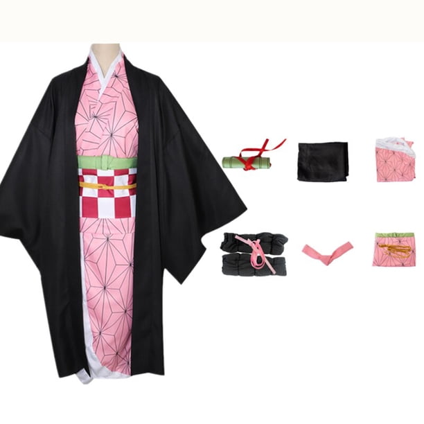 Anime Demon Slayer hermano y hermana Kamado Nezuko Halloween Cosplay Anime disfraz WigM & Demon Slayer Gao Jinjia LED