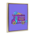 thumbnail image 3 of Stupell Industries Vibrant Purple Ice Cream Truck Gold Framed Floater Canvas Wall Art design by Susan Lugar, 21 x 17, 3 of 9