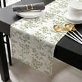 thumbnail image 3 of Sage Green Botanical Cotton Linen Small Table Runner 13 x 60 inch Vintage Nature Flower Non-slip Rectangular Dining Table Decor for Wedding Party Holiday Dinner, 3 of 8