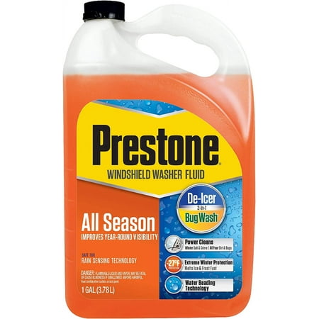 Prestone AS658-6PK Deluxe 3-in-1 Windshield Washer Fluid, 1 Gallon (Pack of 6)