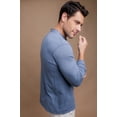thumbnail image 4 of Men's Cottonique M17776 Latex Free Organic Cotton Long Sleeve Henley Shirt (Smoke Blue XL), 4 of 5