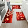 thumbnail image 6 of YIMEIS Merry Christmas New Year Machine Washable Non-Slip Rubberback Indoor Runner Rug/Area Rug for Kitchen, Hallway, Kitchen, Entryway, Bathroom, 3 Piece Set - 16''*24''/20''*32''/47''*18'', 6 of 10