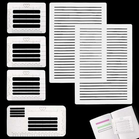 6Pcs PP Lettering Envelope Addressing Stencil Guide Ruler Template Guide Clear 115~292x145~221x0.3~0.5mm