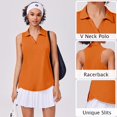 thumbnail image 6 of Pinspark Golf Shirts for Women Sun Protection Tennis Tank Top with Collar V Neck Racerback Athletic T-Shirt Lightweight Workout Tops Sleeveless Yoga Shirt, 6 of 6