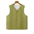 thumbnail image 5 of SuTry Womens Lightweight Vest Fall Winter Solid Color Lapel Zip Pockets Warm Sleeveless Jackets Fashion Casual Coat(Green#3,2XL), 5 of 5