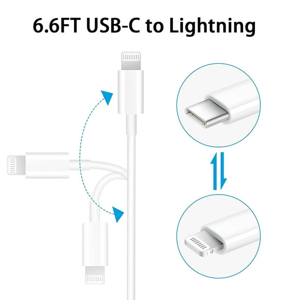 For Apple I phone USB-C to Lightning Cable (2 m ) 2 pack