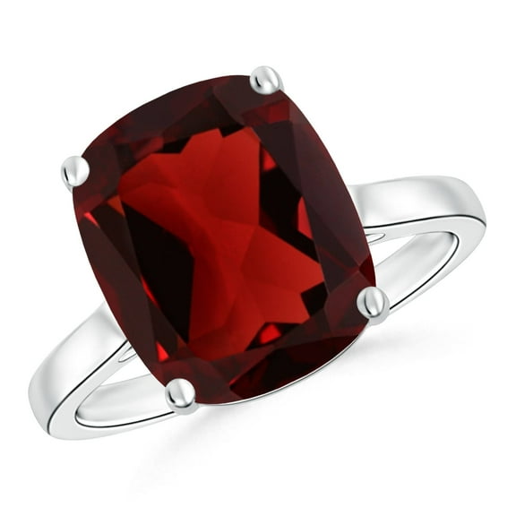 ANGARA Natural Cushion 5.35 ct Garnet Ring with Hidden Accents in 925 Sterling Silver for Women (Size-12x10mm) | January Birthstone, Anniversary, Jewelry Gift for Women | Natural Garnet Ring