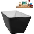 thumbnail image 3 of 59" Streamline NB6940BL Soaking Glossy Black Freestanding Tub and Tray With Internal Drain in Matte Black, 3 of 7