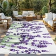 thumbnail image 3 of Fsddascl Botanical Lavender Outdoor Rug for Patio/Deck/Porch, Non-Slip Large Area Rug 5 x 8 Ft, Spring Budding Flowers Florals Indoor Outdoor Rugs Washable Area Rugs, Reversible Camping Rug Carpet, 3 of 5