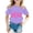 1-Purple480, variant on Girls Summer Sweet Letter Print T Shirt Casual Loose Short Sleeve Tee, Sizes 0-13