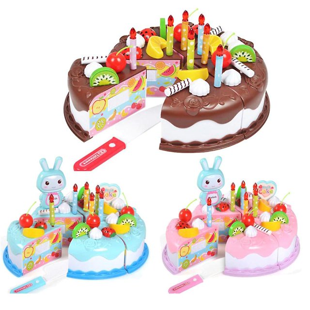 37 Uds. Juego de simulación de corte de frutas juguete de cumpleaños DIY juguetes de cocina pastel niños niñas regalo para niños Educ ShuxiuWang 8390611111786