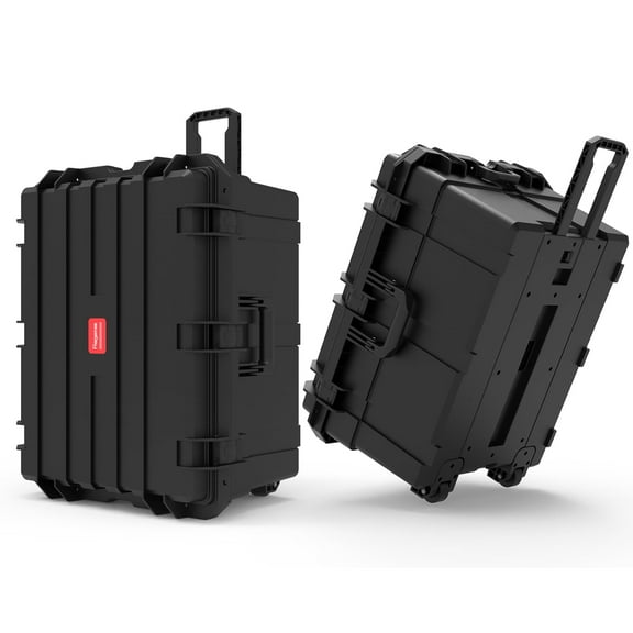 Regetek Waterproof Hard Case with Wheels and Customizable Foam, Gear Roller Protective Case for cameras, lenses, Camcorder,Drone, Instrument,electronic equipment etc, IP67, Shockproof, 32"x 25"x 18"
