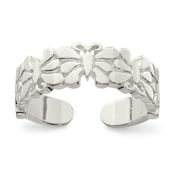 Primal Silver Sterling Silver Butterflies Toe Ring