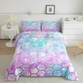 thumbnail image 2 of Erosebridal Bling Galaxy Bedding Queen Comforter Set, Abstract Geoemtry Down Comforter, Gradient Sequin print Decor, Ultra Soft, 2 of 7